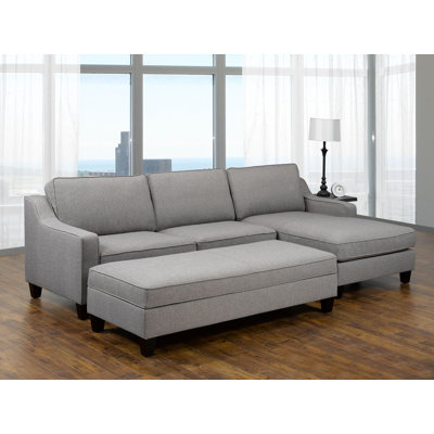 Canapé modulaire avec repose-pieds Mila, gris
