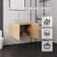 Meuble-lavabo flottant élégant avec comptoir en marbre de culture et portes à fermeture douce-133668189