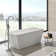 67" Rectangular Freestanding Solid Surface Resin Stone Bathtub