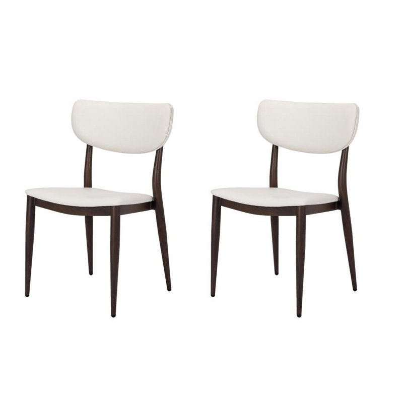 Ensemble de 2 chaises de salle à manger contemporaines Rininger, Blanc
