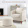Hintz Soft Upholstered Storable Ottoman Barrel Armchair with Removable Back Pillow