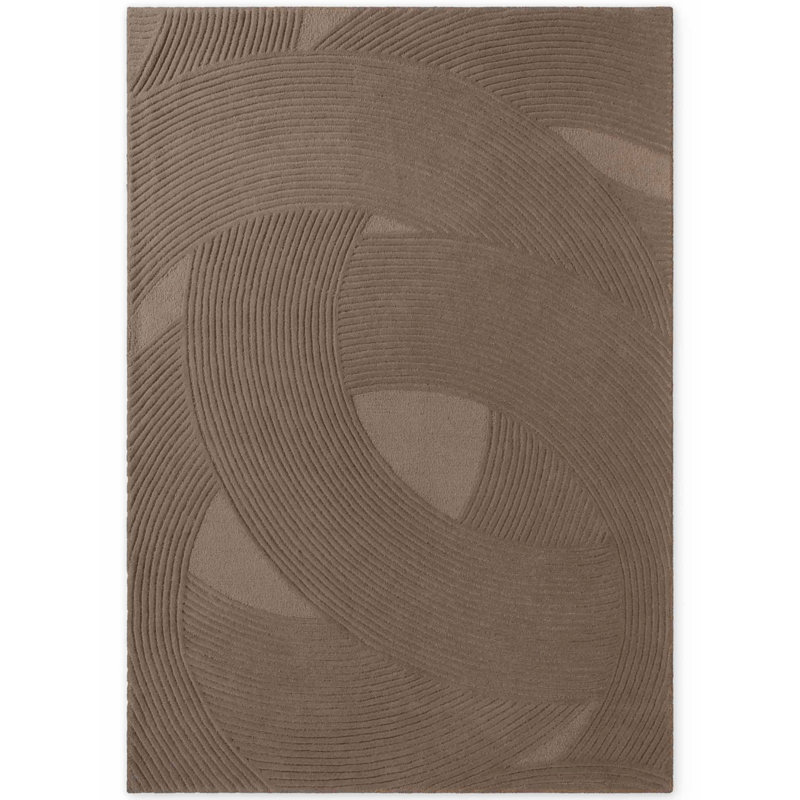 Wool Hand Tufted Area Rug, Brown, Rectangle 120 x 170 cm