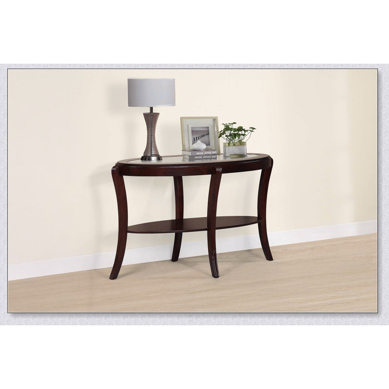 Console Table Traditional 1Pc Sofa Table W 5Mm Tempered Glass Under-Table Shelf Storage Living Room