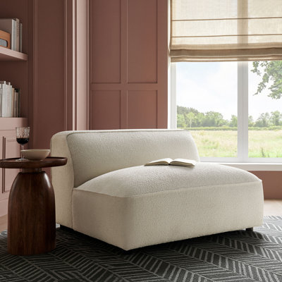 Chaise sans accoudoirs modulaire Taren Lattice Bouclé