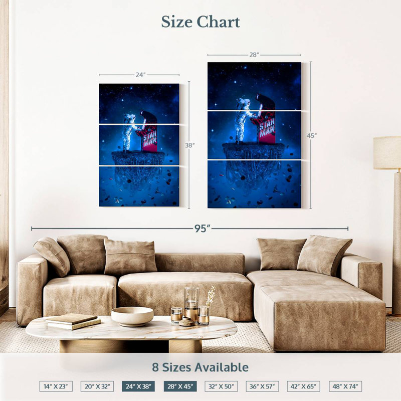 Kelan Arcade Gamer Astronaut, 38" H x 24" W