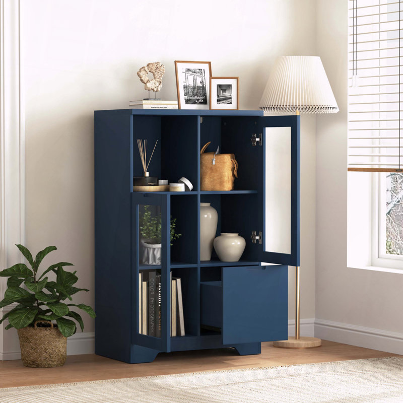 Panneau de rangement en panneau de fibres à densité moyenne, Bleu