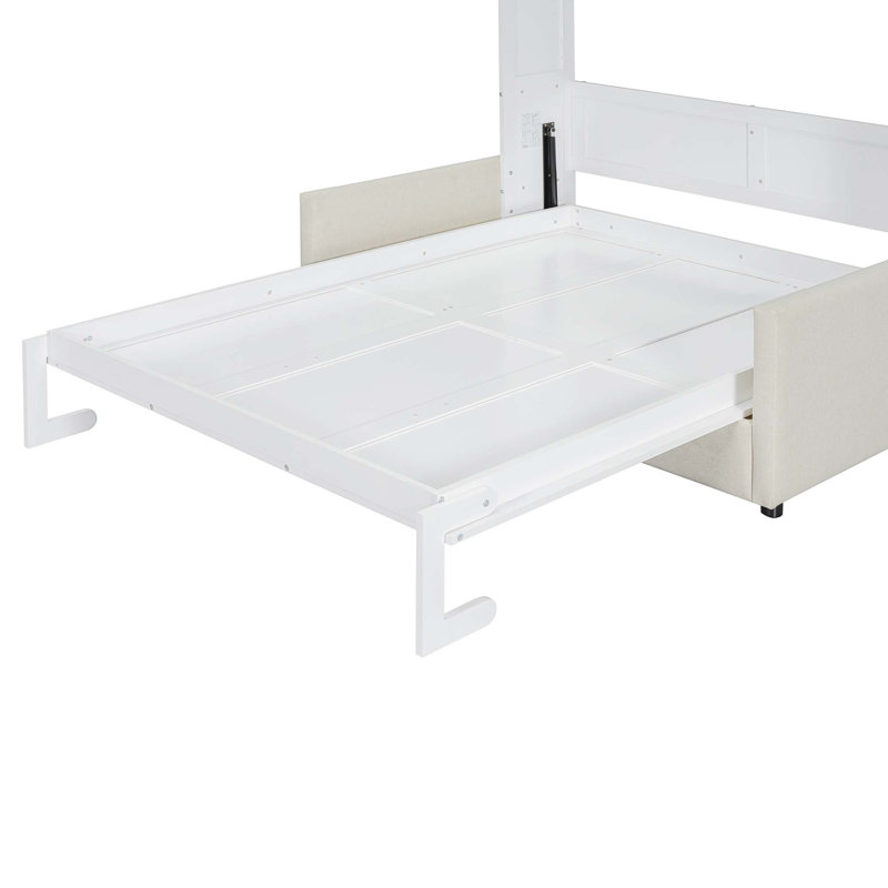 Lit escamotable double avec canapé intégré et conception compacte