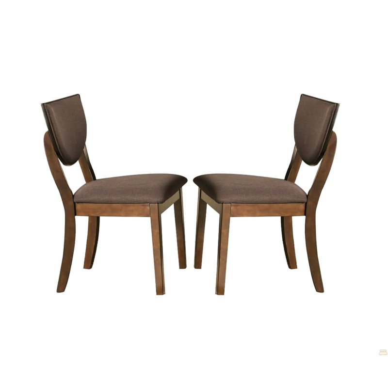 Ensemble de chaises d'appoint 2 pièces rembourrées en bois massif chocolat foncé