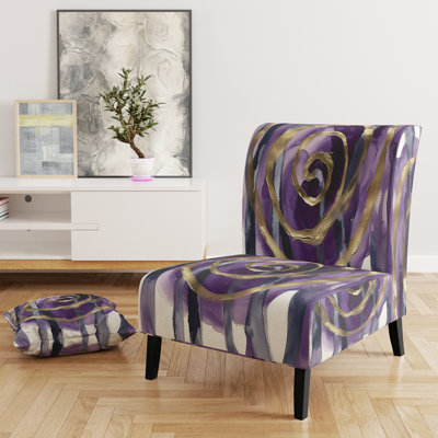 Mettalic I - Glam Upholstered Slipper Chair