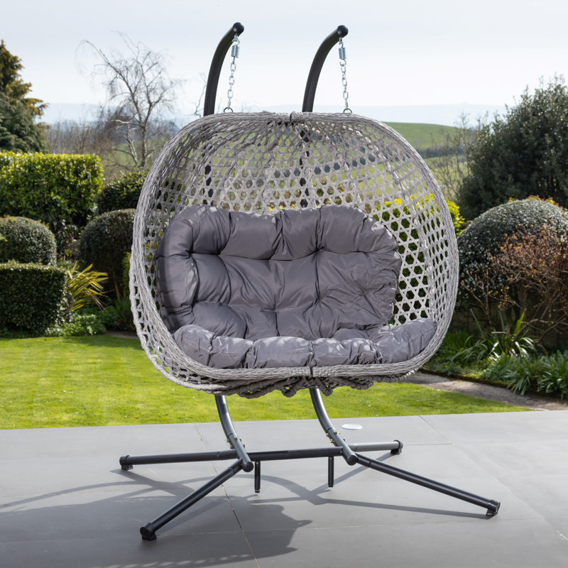 Beauchamp Swinging Double Garden Seat, Dark Grey
