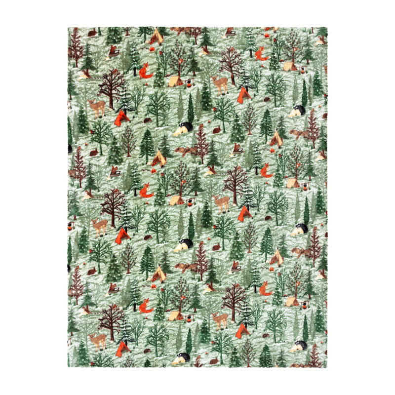 Lodge Wood Throw Machine Woven Throw Blanket