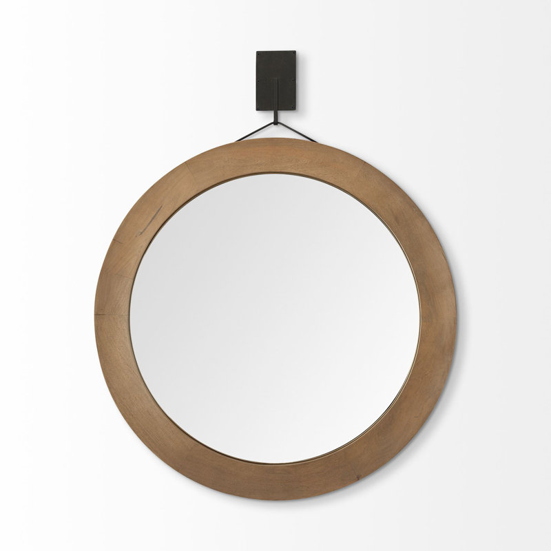 Avram Round Solid Wood Mirror