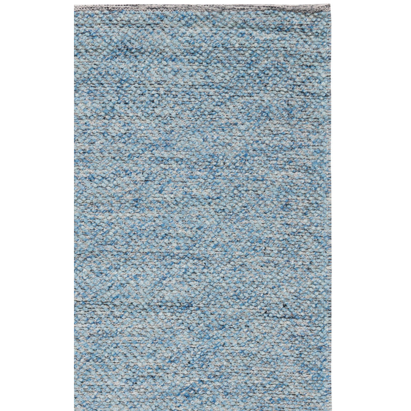 Tulane Hand Woven Wool/Cotton Geometric Rug in Blue, Runner 2'3" x 12'
