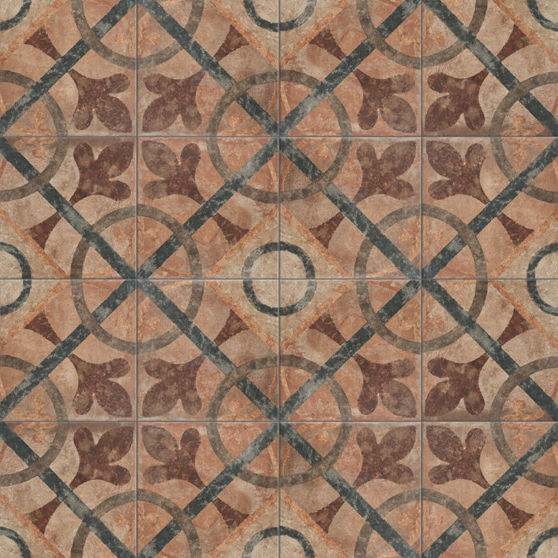 Americana Cleveland 9" x 9" Porcelain Patterned Wall & Floor Tile