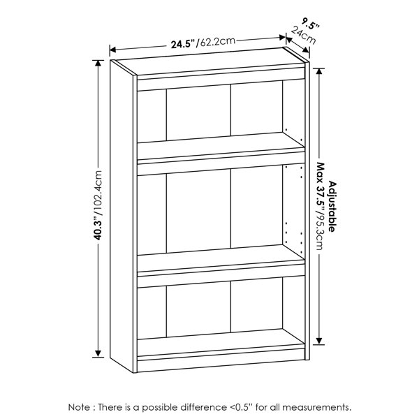 CorLiving - Quadra 4-Shelf Bookcase - White