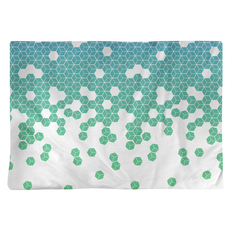 Napperon en coton 18 po culbuant cube, Bleu / Vert