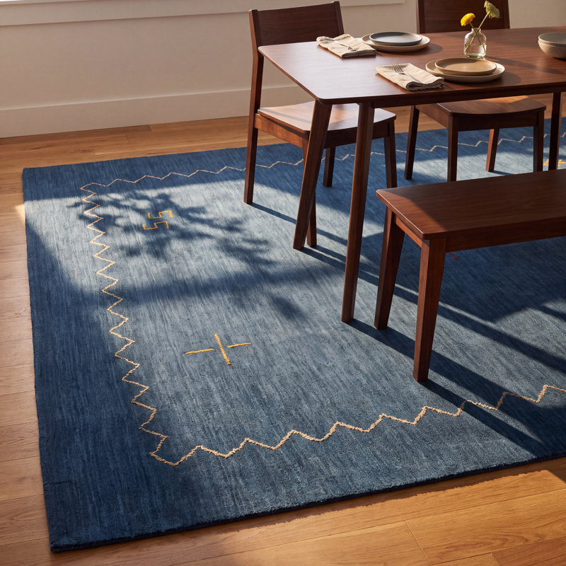Danforth Hand-Woven Flatweave Wool Area Rug, Rectangle 8' x 10'