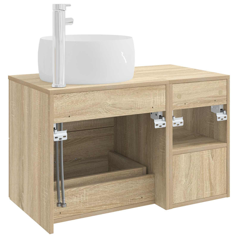 Vanity & Mirror Set, Sonoma Oak