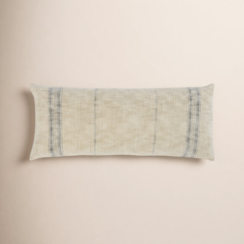Silverton Throw Pillow, Natural/Black, 16" x 36", Rectangular