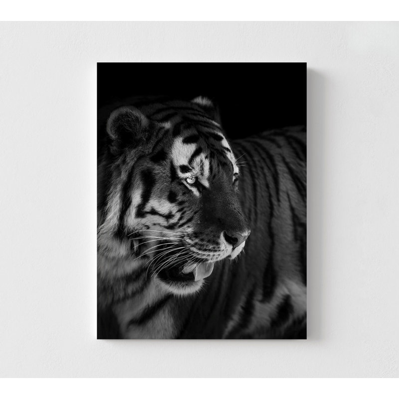 «The King» par Alex Zhao, affiche de photographie de tigre noir et blanc, décor de maison de roi de la jungle, photo de tigre encadrée, photographie d'animaux sauvages