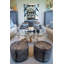 Wildebeest Hide Round Ottoman