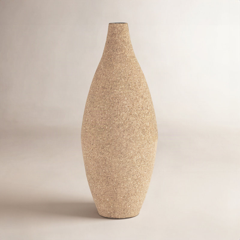 Cork Wrapped Flower Vase Small, 14.25" H x 6.25" W x 6.25" D
