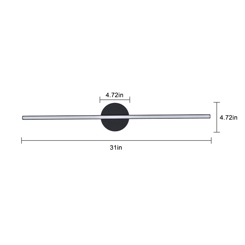 Corderick 1 - Light Dimmable LED 31in Wallchiere Light, Matte Black