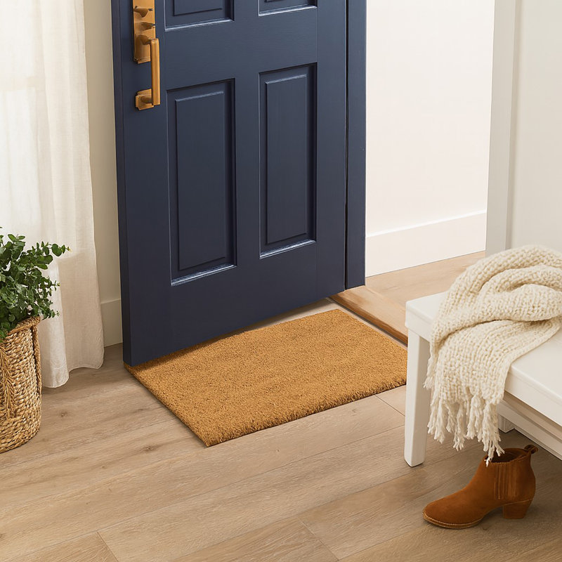 Tapis d'extérieur en fibre de coco Shelter, Naturel, Rectangle 1 pi 1 po x 2 pi