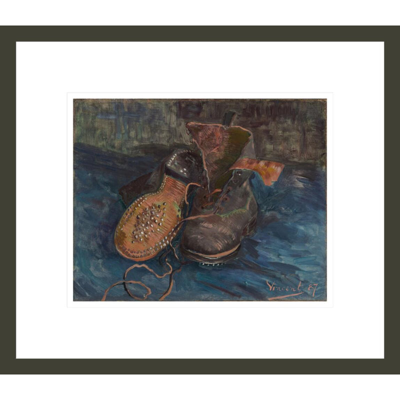 Une paire de bottes par Vincent van Gogh, impression giclée encadrée, H 13,75 po x l 15,77 po