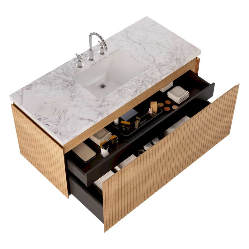 Melrose Single Vanity, White Ash, 48", White