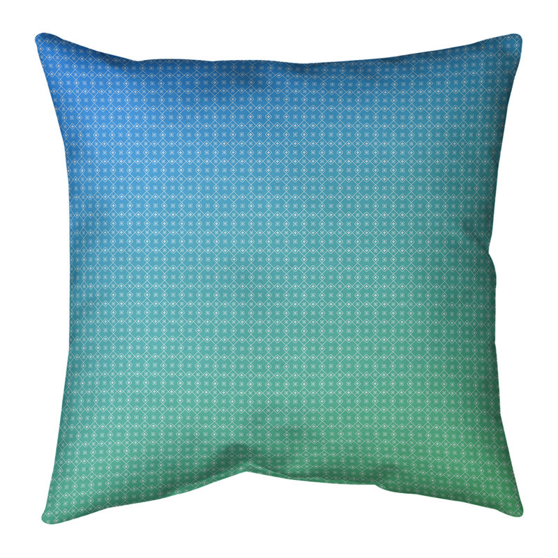 Housse de coussin Katelyn Elizabeth, 14 po x 14 po, Pas de bourre, Vert / bleu