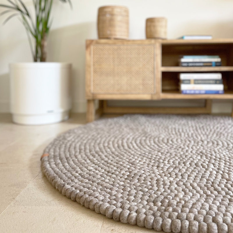 Area Rug, Round 120 x 120cm, Beige