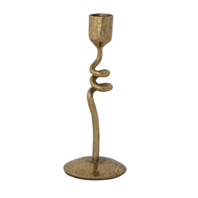 Antique Brass Hand-Forged Spiral Taper Holder