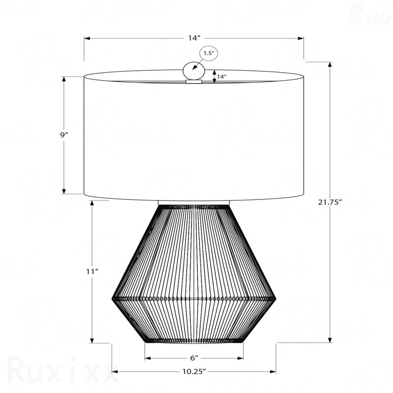 Table Lamp - 22"H, Brown Rope Material