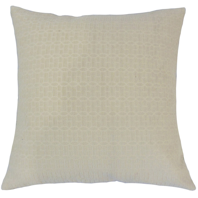 Coussin décoratif géométrique, Naturel, 22 po x 22 po, Mélange de duvet