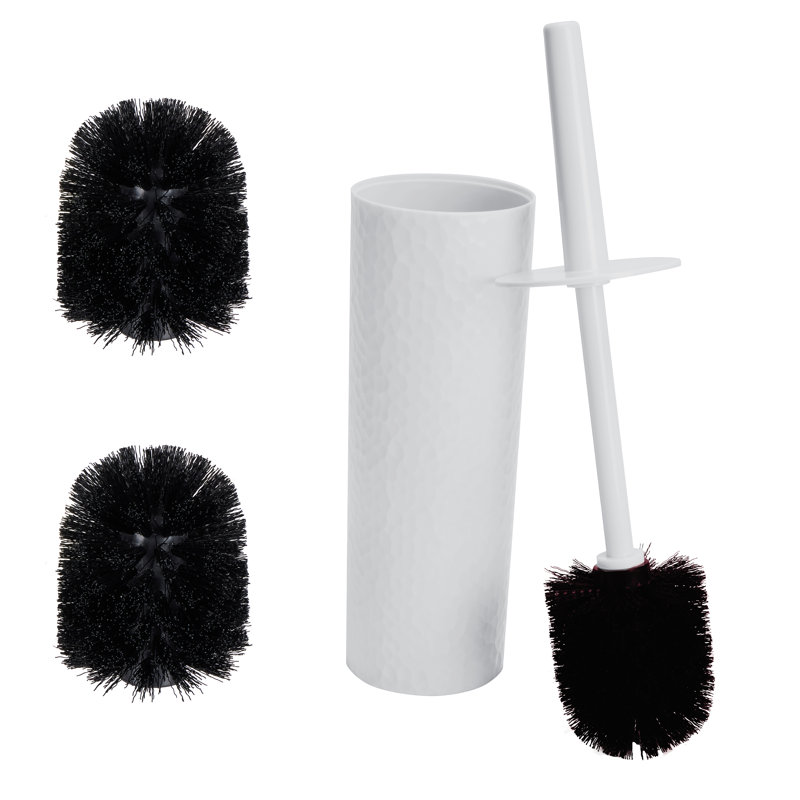 Ensemble de 2 brosses de toilette Bath Bliss, Blanc / Blanc