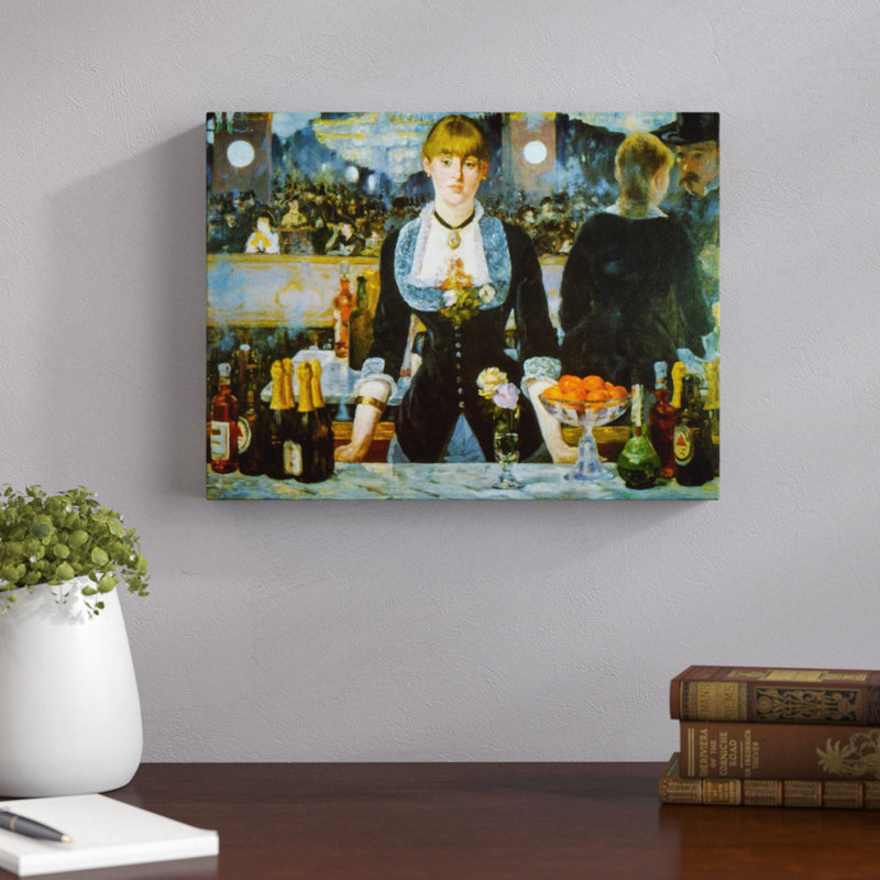 A Bar At The Folies by Edouard Manet - Wrapped Canvas Print, 31cm H x 41cm W