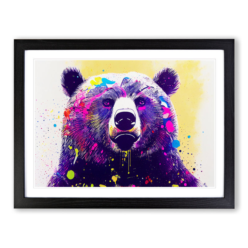 Bear Splash Vol.1 Abstract - Framed Print, Oak