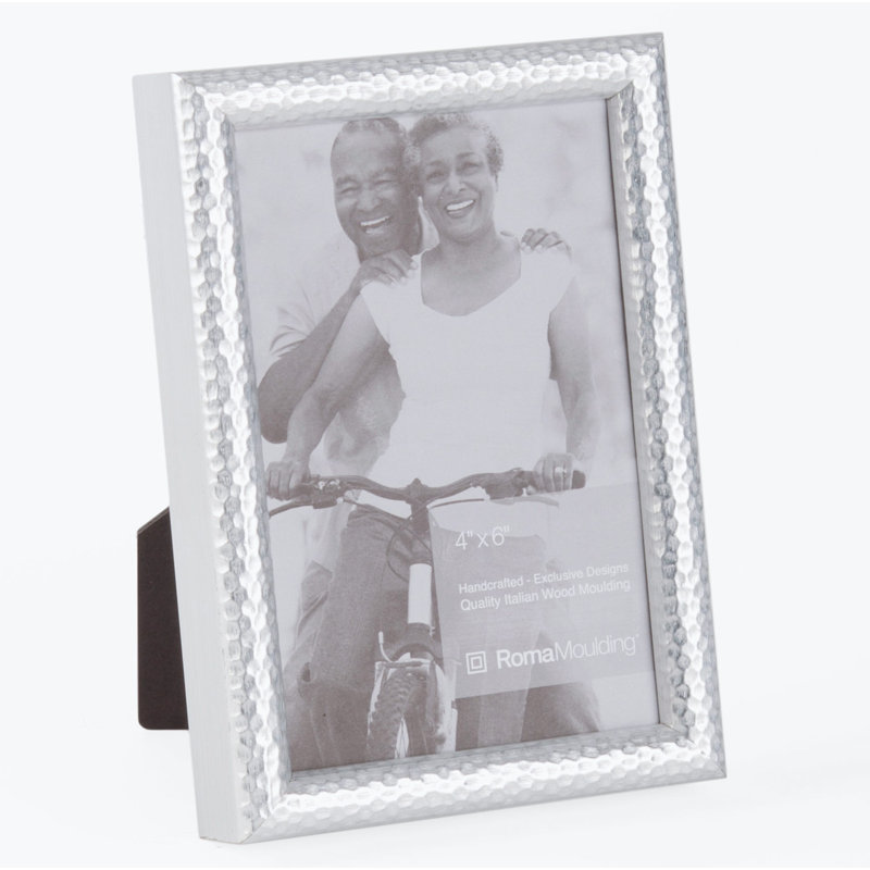 Lasater Wood Embossed Picture Frame, Hammered Silver, 8" x 10"