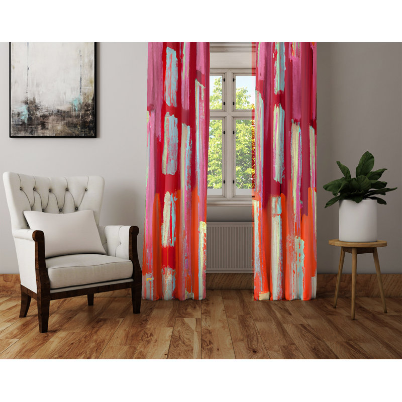 Paire de rideaux semi-transparents en polyester Anndria, L 56 po x L 78 po
