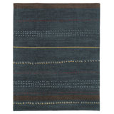 Kaibab Wool Striped Area Rug in Blue/Brown/Red
