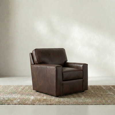 Fauteuil pivotant en cuir Yosef