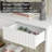 Higham 55" Wood Console Table with 3 Drawers,behind Couch Table for Entryway,Fluted Design,Off White-1738342147