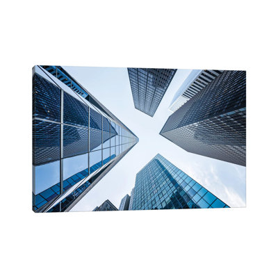 Office Buildings Near Wall Street 1 Piece Wrapped Canvas Wall Art