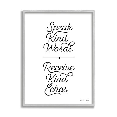 Les mots aimables reçoivent des échos tendres, des séquelles, un proverbe, une estampe numérique encadrée par Susan Ball