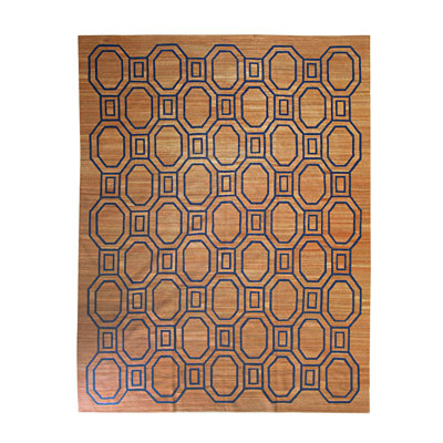 Tapis brun contemporain en laine tissé à plat Derron