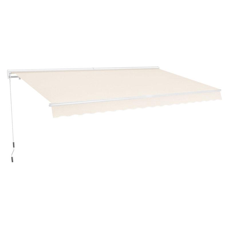 Auvent de patio avec auvent et demi-cassette pour auvents rétractables manuels, Beige