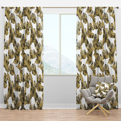 Wild animals seamless pattern - Traditional Curtain - Velvet Room darkening - 1 panel