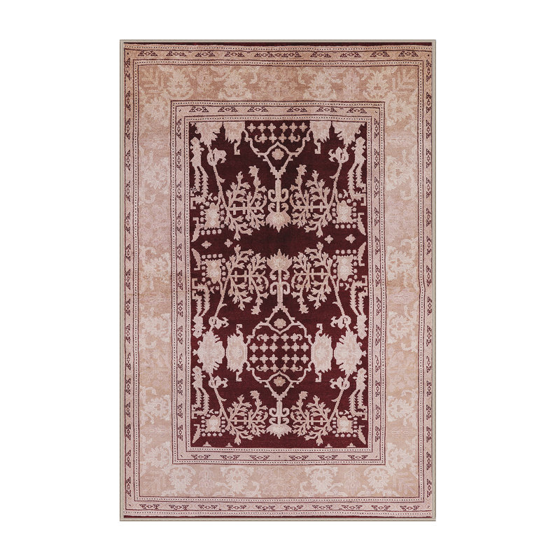 Tapis oriental rouge foncé / beige Mackinac, Rectangle 8 pi x 12 pi