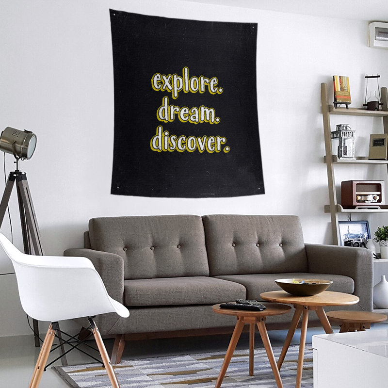 Tapisserie tableau noir en polyester discover rêve, H 104 po x l 88 po, Jaune